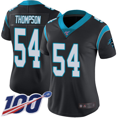 Carolina Panthers Limited Black Women Shaq Thompson Home Jersey NFL Football 54 100th Season Vapor Untouchable